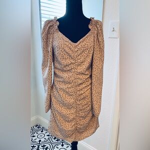 Vero Moda Long Sleeve Leopard  Dress Size Medium